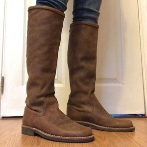 Brown below the knee Roots boots